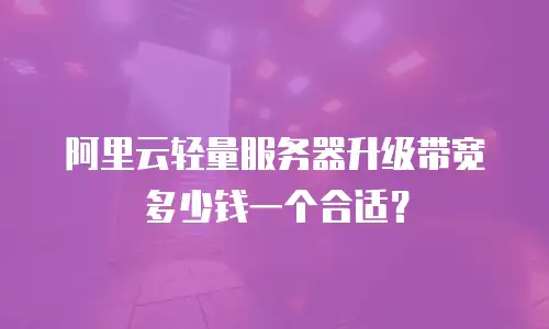 阿里云轻量服务器升级带宽多少钱一个合适？