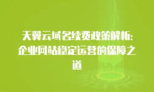 天翼云域名续费政策解析：企业网站稳定运营的保障之道