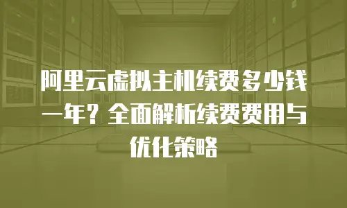 阿里云虚拟主机续费多少钱一年？全面解析续费费用与优化策略