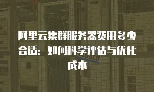 阿里云集群服务器费用多少合适：如何科学评估与优化成本