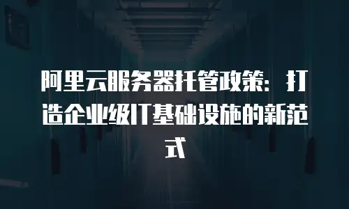 阿里云服务器托管政策：打造企业级IT基础设施的新范式