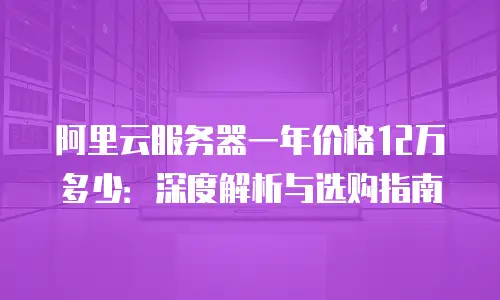阿里云服务器一年价格12万多少：深度解析与选购指南
