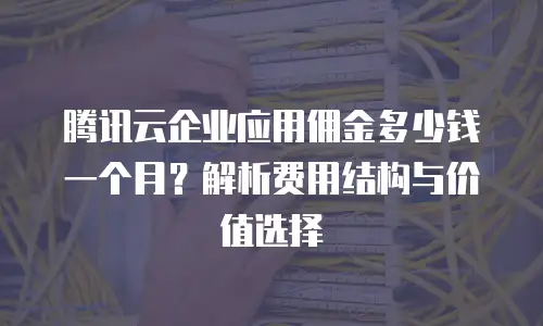 腾讯云企业应用佣金多少钱一个月？解析费用结构与价值选择
