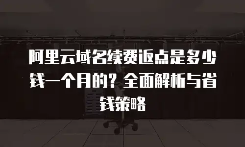 阿里云域名续费返点是多少钱一个月的？全面解析与省钱策略