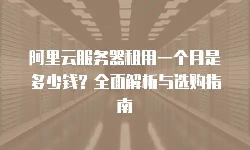 阿里云服务器租用一个月是多少钱？全面解析与选购指南