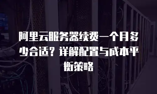 阿里云服务器续费一个月多少合适？详解配置与成本平衡策略