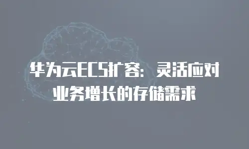 华为云ECS扩容：灵活应对业务增长的存储需求