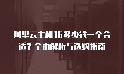 阿里云主机1G多少钱一个合适？全面解析与选购指南