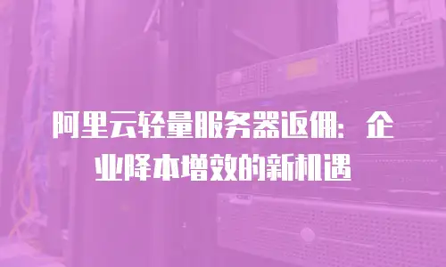 阿里云轻量服务器返佣：企业降本增效的新机遇