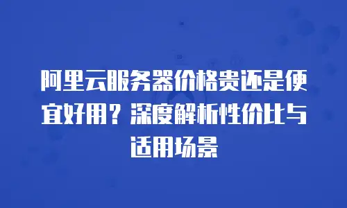阿里云服务器价格贵还是便宜好用？深度解析性价比与适用场景