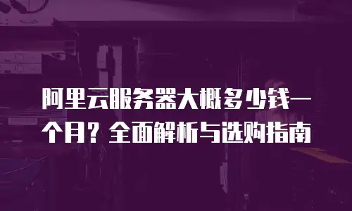 阿里云服务器大概多少钱一个月？全面解析与选购指南