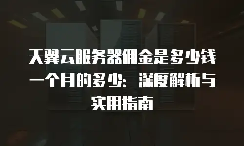 天翼云服务器佣金是多少钱一个月的多少：深度解析与实用指南
