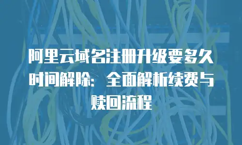 阿里云域名注册升级要多久时间解除：全面解析续费与赎回流程