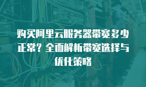 购买阿里云服务器带宽多少正常？全面解析带宽选择与优化策略