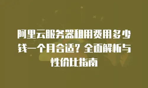 阿里云服务器租用费用多少钱一个月合适？全面解析与性价比指南