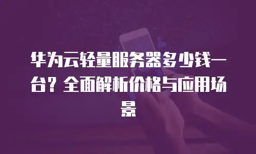 华为云轻量服务器多少钱一台？全面解析价格与应用场景