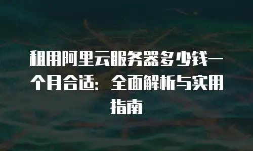 租用阿里云服务器多少钱一个月合适：全面解析与实用指南