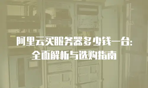 阿里云买服务器多少钱一台：全面解析与选购指南