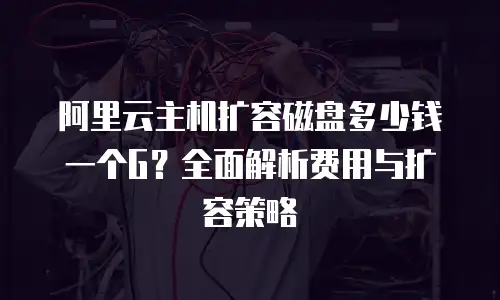 阿里云主机扩容磁盘多少钱一个G？全面解析费用与扩容策略