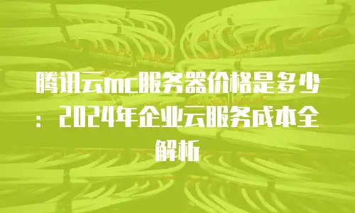 腾讯云mc服务器价格是多少：2024年企业云服务成本全解析