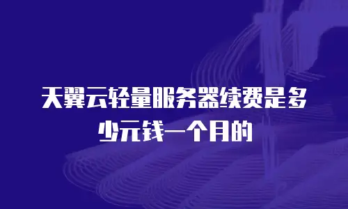 天翼云轻量服务器续费是多少元钱一个月的
