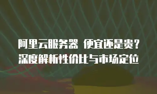 阿里云服务器 便宜还是贵？深度解析性价比与市场定位
