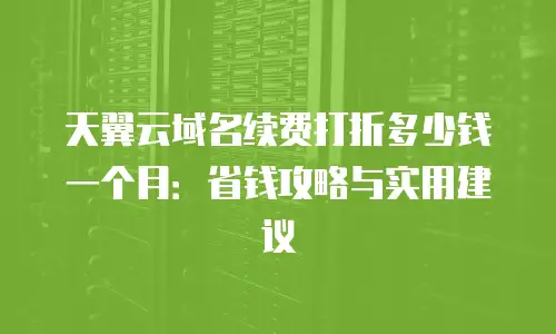 天翼云域名续费打折多少钱一个月：省钱攻略与实用建议