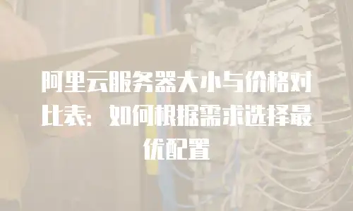 阿里云服务器大小与价格对比表：如何根据需求选择最优配置
