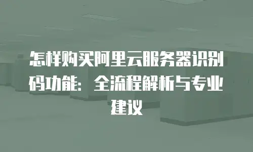 怎样购买阿里云服务器识别码功能：全流程解析与专业建议