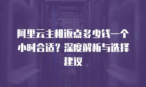 阿里云主机返点多少钱一个小时合适？深度解析与选择建议