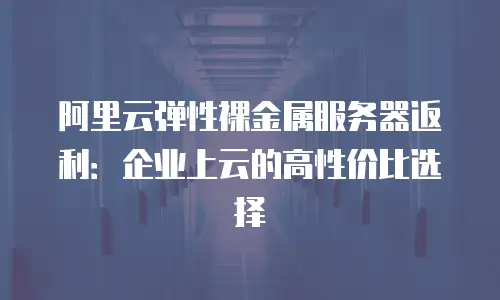 阿里云弹性裸金属服务器返利：企业上云的高性价比选择