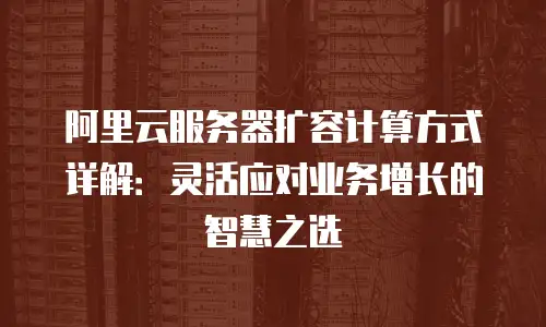阿里云服务器扩容计算方式详解：灵活应对业务增长的智慧之选