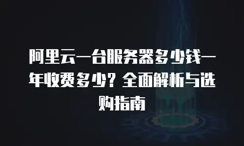 阿里云一台服务器多少钱一年收费多少？全面解析与选购指南