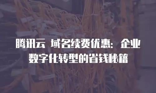 腾讯云 域名续费优惠：企业数字化转型的省钱秘籍