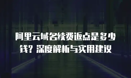 阿里云域名续费返点是多少钱？深度解析与实用建议