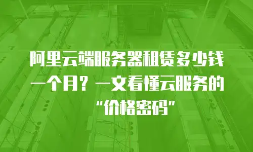 阿里云端服务器租赁多少钱一个月？一文看懂云服务的“价格密码”