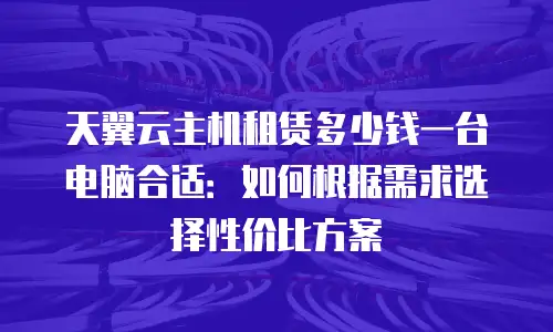 天翼云主机租赁多少钱一台电脑合适：如何根据需求选择性价比方案