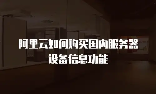 阿里云如何购买国内服务器设备信息功能
