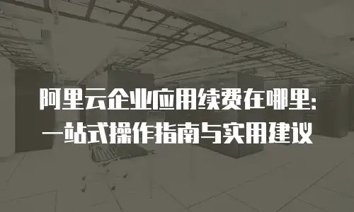 阿里云企业应用续费在哪里：一站式操作指南与实用建议