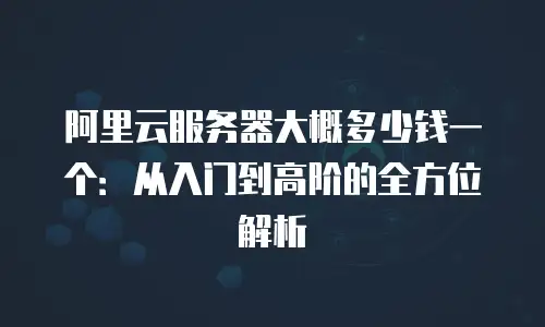 阿里云服务器大概多少钱一个：从入门到高阶的全方位解析