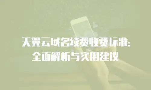 天翼云域名续费收费标准：全面解析与实用建议