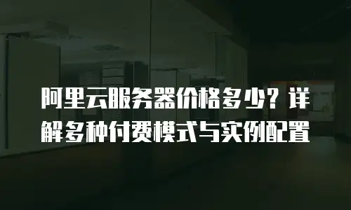 阿里云服务器价格多少？详解多种付费模式与实例配置