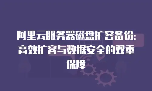 阿里云服务器磁盘扩容备份：高效扩容与数据安全的双重保障