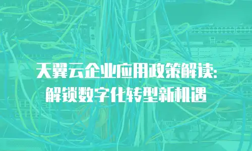 天翼云企业应用政策解读：解锁数字化转型新机遇