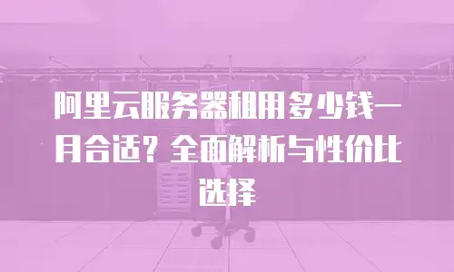 阿里云服务器租用多少钱一月合适？全面解析与性价比选择