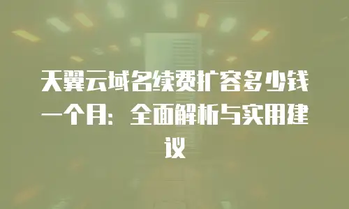 天翼云域名续费扩容多少钱一个月：全面解析与实用建议