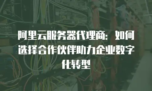 阿里云服务器代理商：如何选择合作伙伴助力企业数字化转型