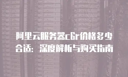 阿里云服务器c6r价格多少合适：深度解析与购买指南