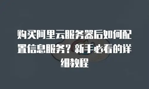 购买阿里云服务器后如何配置信息服务？新手必看的详细教程