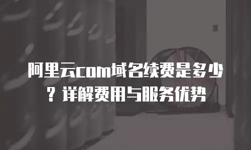 阿里云com域名续费是多少？详解费用与服务优势